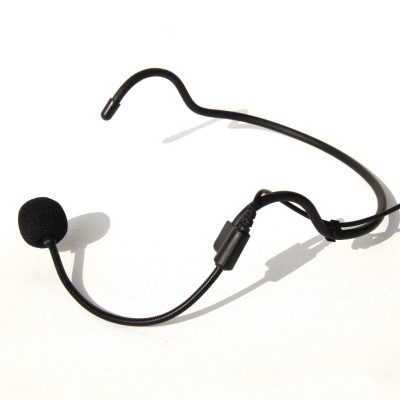 Black aerobics headset microphones