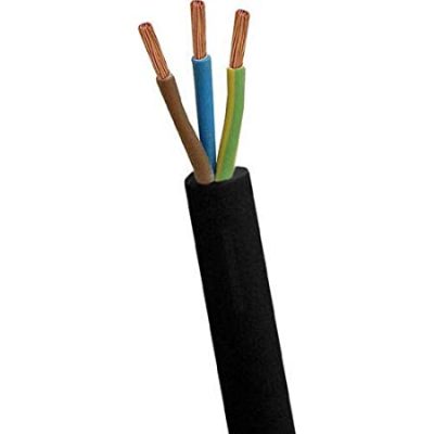 5 meter 3 core 1.5mm black rubber cable ho7rnf